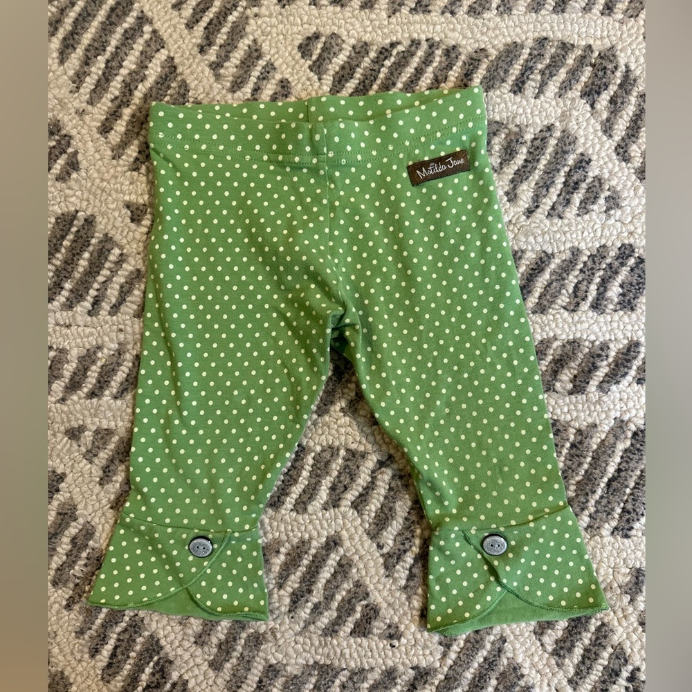 2T Matilda Jane Green Polka Dotted Pants